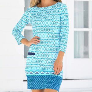 Cabana Life Aruba Blues Mini Shift Dress Size Small (4-6) UPF 50 NWT $138 Blue